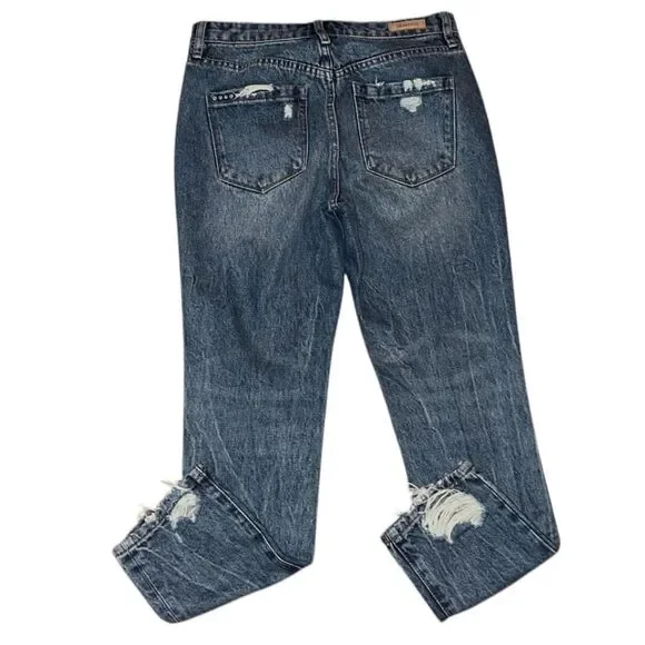Blank NYC Distressed High Rise The Madison Crop Denim Jeans - Picture 3 of 3